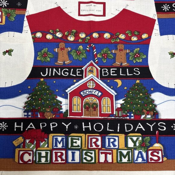 Susan Winget Christmas Cut & Sew Fabric Panel Jingle Bells School Teachers Vest - Picture 2 of 10